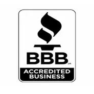 BBB Accredited Business logo in black and white.